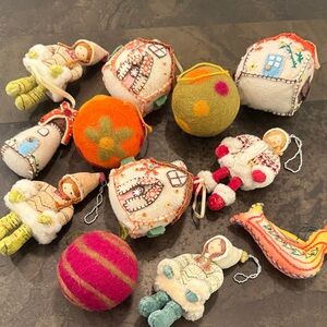 Anthropologie Colorful Felt Holiday Ornaments
